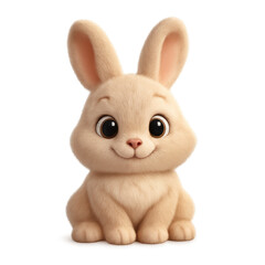 Obraz premium Adorable Bunny: A charming, fluffy bunny with big, expressive eyes sits serenely, radiating cuteness and gentle warmth. 