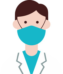 Medical professional wearing face mask representing healthcare protection and safety