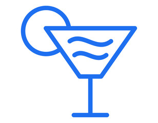 glass vector icon blue color for any design