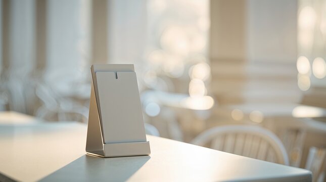 Elegant table setting in a sunlit café during mid-afternoon highlights minimalistic design and ambiance
