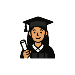 Graduation, university diploma, academic cap vector, student celebration icon, education success for school milestone, convocation event, college achievement, ceremony graphics