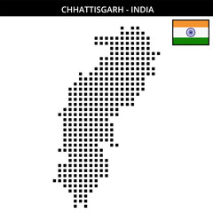 Obraz premium Big square dotted map of chhattisgarh in India