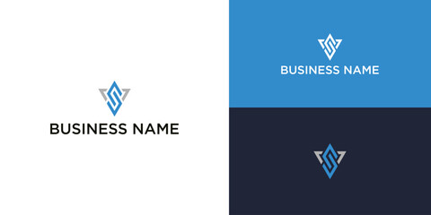 Modern Geometric VS Logo – Bold Initial Monogram for Business Branding
