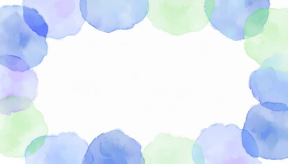 soft pastel watercolor circle border background in green blue and violet tones for web design invitation print or branding with empty central space for text or overlay in modern abstract style

