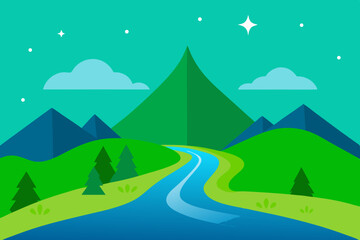 Obraz premium landscape with mountains and trees