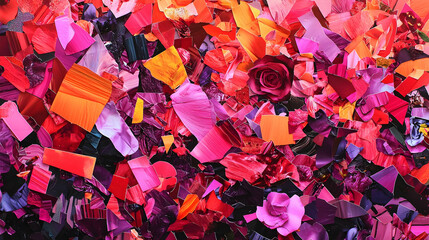 Colorful Abstract Collage Design With Vibrant Pieces