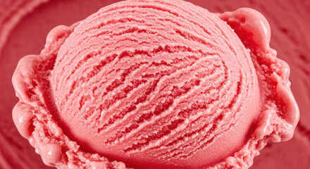 Pink ice cream scoop detail