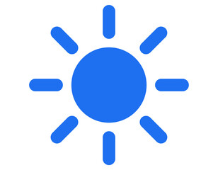 sun day vector icon blue color for any design