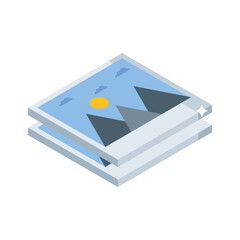 Get a glimpse of this isometric pictures frame icon