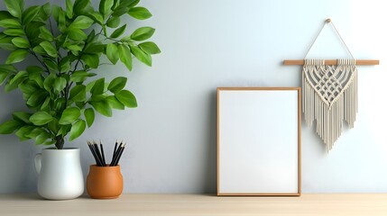 A cozy and minimalist office nook with natural decor  long title A cozy and minimalist office nook