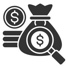 Money Search Glyph Icon