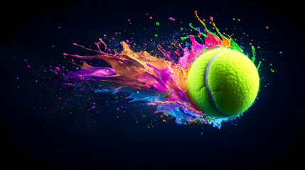 Vibrant Tennis Ball Splash
