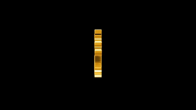 Glass Turkish Lira Sign Loop Animation 4k, 360 rotation looping animation on black background.