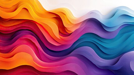 Obraz premium Abstract wavy lines with a gradient of orange red purple and blue colors on a white background