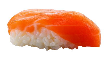 Sushi, isolated and perfectly realistic, presents an ideal, fresh, and natural concept. This single item radiates elegance, offering a modern, clean idea for food-related designs, advertising, and min