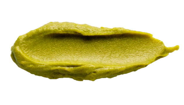 Pistachio, paste, smear — a creamy, rich green spread elegantly swirled across a clean white background, evoking freshness, gourmet flavor, and visual appeal, perfect for culinary designs or food-them