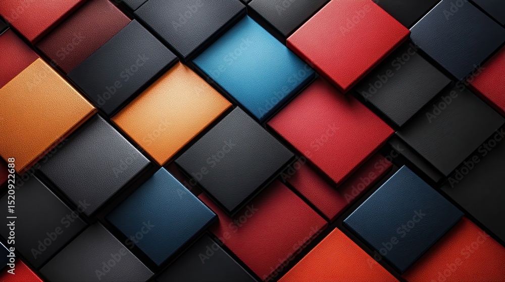 Aufkleber a textured colorful arrangement of squares creating a geometric and modern abstract background desig