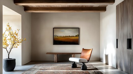 A cozy farmhouse sitting area with rustic charm