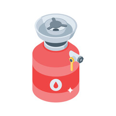 A well crafted isometric icon of camping stove cylinder