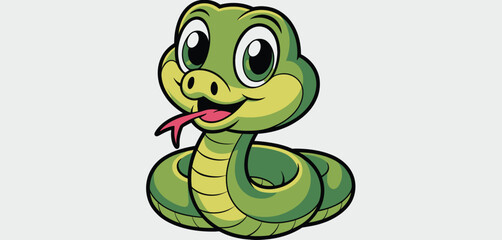 Adorable Cartoon Baby Snake Illustration