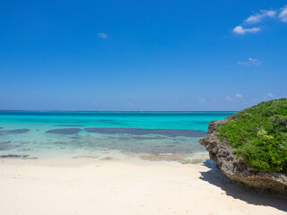 宮古島の青い海と空