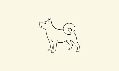 Dog Line Art Illustration.