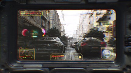 Augmented reality futuristic city street view