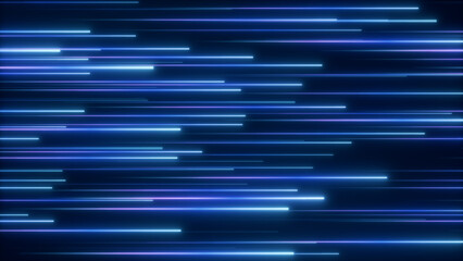 未来感あふれるランダムな青い光のネオンライン