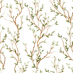 Chinoiserie floral seamless pattern with birds and flowers.