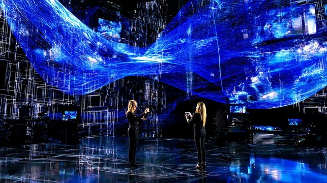 Digital world immersive experience with women