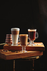 Fresh and delicious coffee with milk