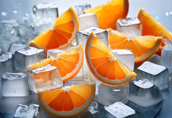orange and ice cubes