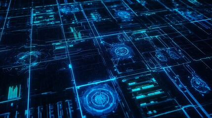 Abstract digital technology background with circuits