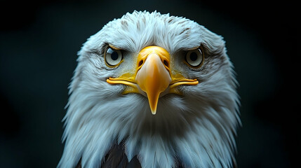 Close-up portrait of a majestic bald eagle.