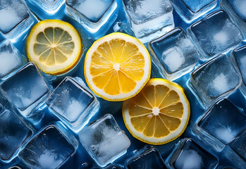 ice cubes with lemons