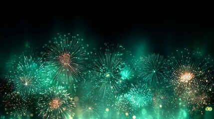Fototapeta premium Colorful Fireworks Explosion on New Year’s Eve Night