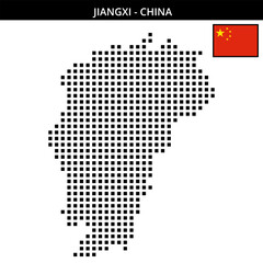 Big square dotted map of jiangxi in China
