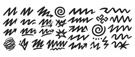 zigzag mark Sketch doodle vector lines