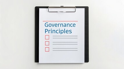 Checklist of governance principles featuring checkboxes for organizational use.