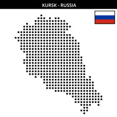 Big square dotted map of kursk in Russia