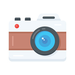 A flat style icon of digital camera for modern photography