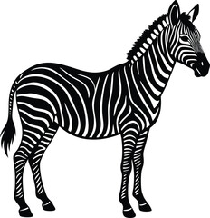  Black and White Zebra Silhouette Vector for Safari Decor, African Wildlife Art, and Nature Educational Materials