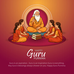 Traditional Guru Purnima Celebration: Indian Guru Teaching Disciples