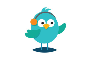 blue bird with blank sign