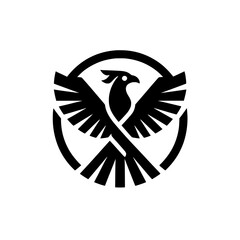 Phoenix Bird Logo in Circle