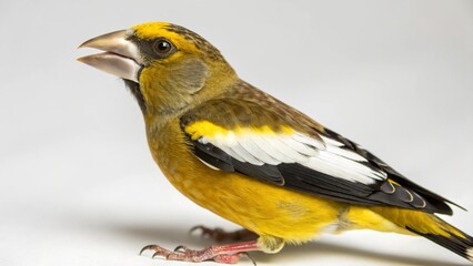 Obraz premium Evening Grosbeak on studio background