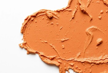 Close-up of a textured, smeared clay patch isolated on white, high resolution, clipping path
