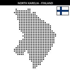 Obraz premium Big square dotted map of north-karelia in Finland