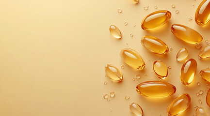 Attractive shiny oil capsules on display, created with AI