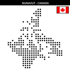Fototapeta premium Big square dotted map of Nunavut in Canada